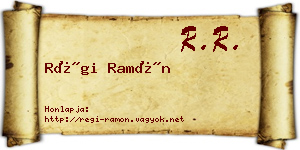 Régi Ramón névjegykártya